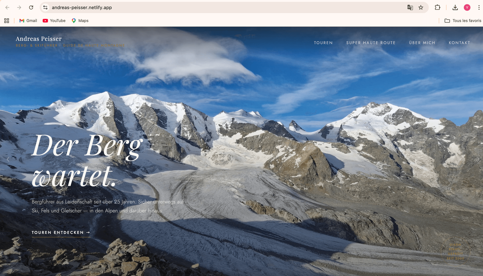 Site Andreas Peisser — Guide de haute montagne